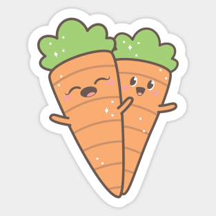 Cute Happy Kawaii Carrots Sticker